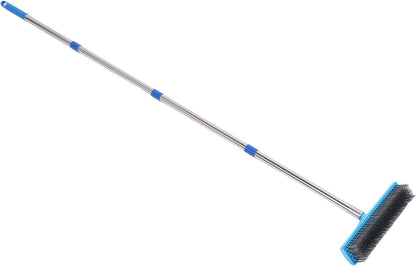 Heavy Duty Steel Wire Brush, Durable Floor Scrubber for Outdoor Cleaning, 30cm Telescopic Stainless Steel Handle, Suitable for Patios and Decks (120cm)