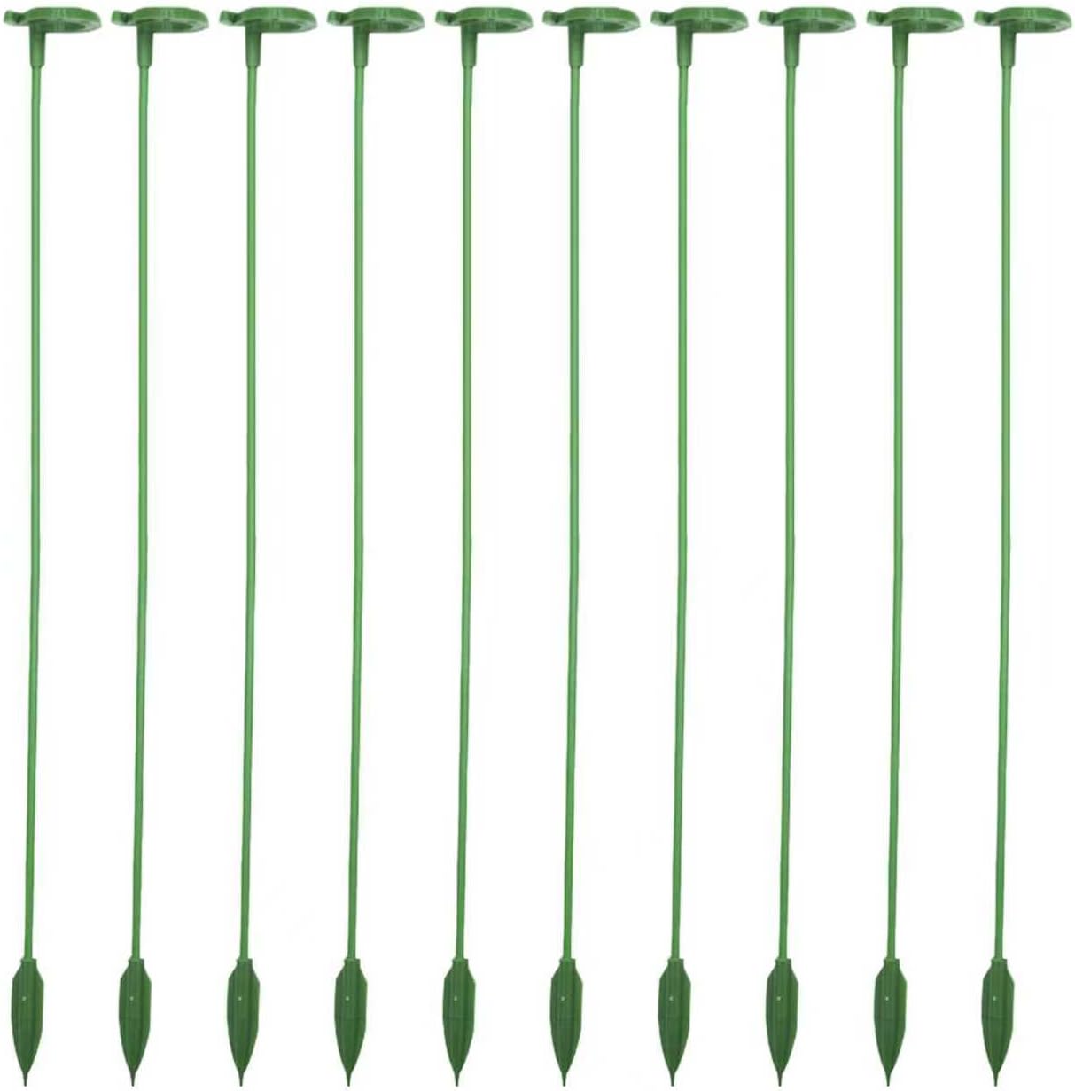 10Pcs Plant Stakes, 11Inch Garden Green Plant Support Stakes for Indoor and Outdoor Plants, Potted Plants, Flowers Orchid Peony