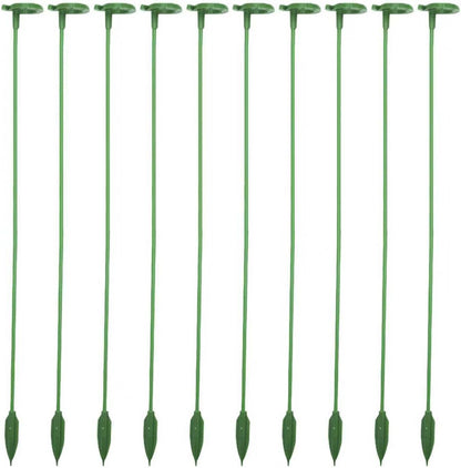 10Pcs Plant Stakes, 11Inch Garden Green Plant Support Stakes for Indoor and Outdoor Plants, Potted Plants, Flowers Orchid Peony