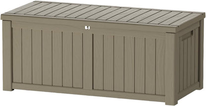 Outdoor Storage Box 325GAL Waterproof Resin Deck Box,Pool Accessories Supplies，UV-Resistant Lockable Package Delivery Bin for Garden Tools,Large Patio Outside Cushions,Chest,Furniture,Black