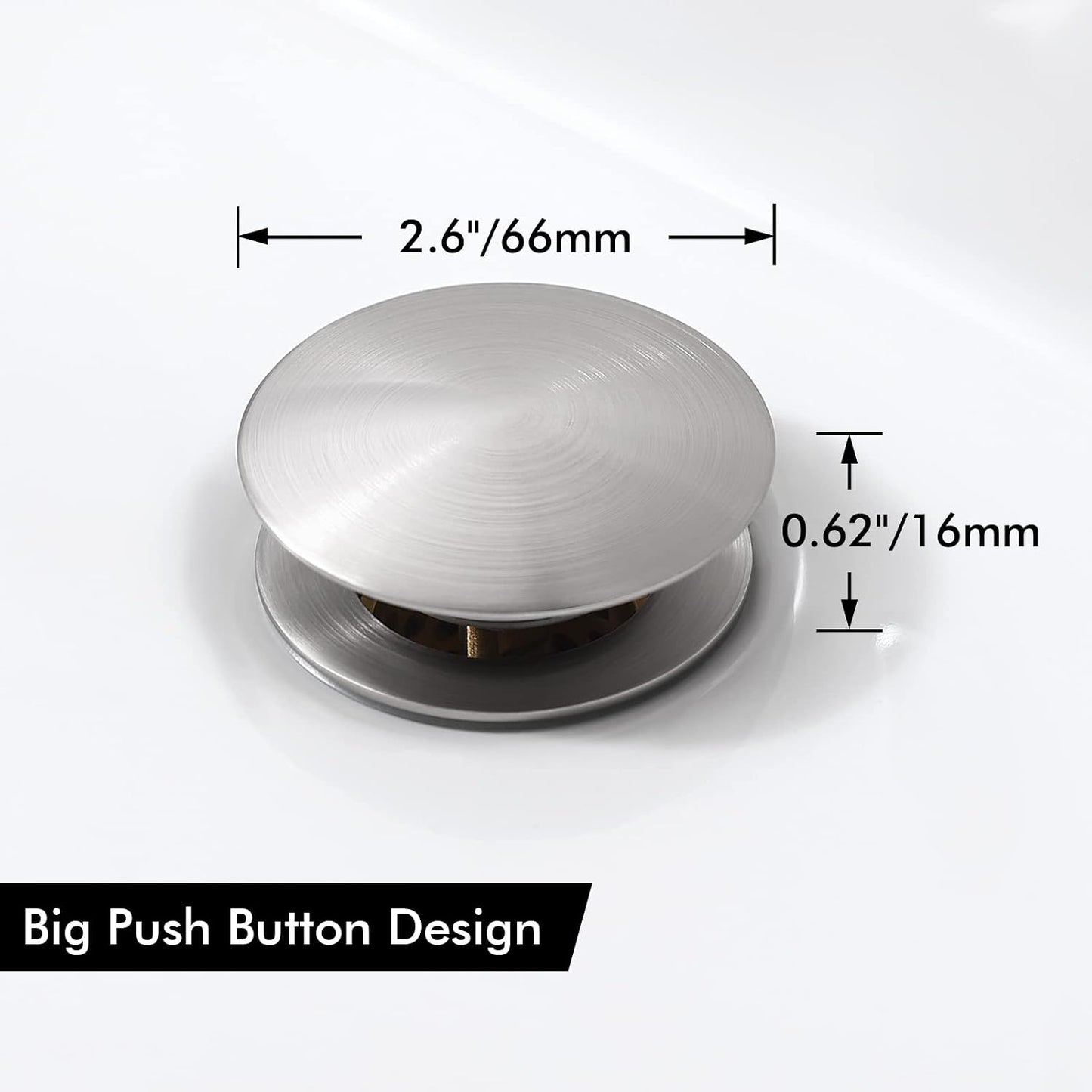 KES Bathroom Sink Drain with Overflow, All Metal Pop Up Drain for Bathroom Sink Stopper with Brass Strainer Basket Hair Catcher Anti Clog Rustproof 18/8 Stainless Steel Matte Black, S2018A-BK