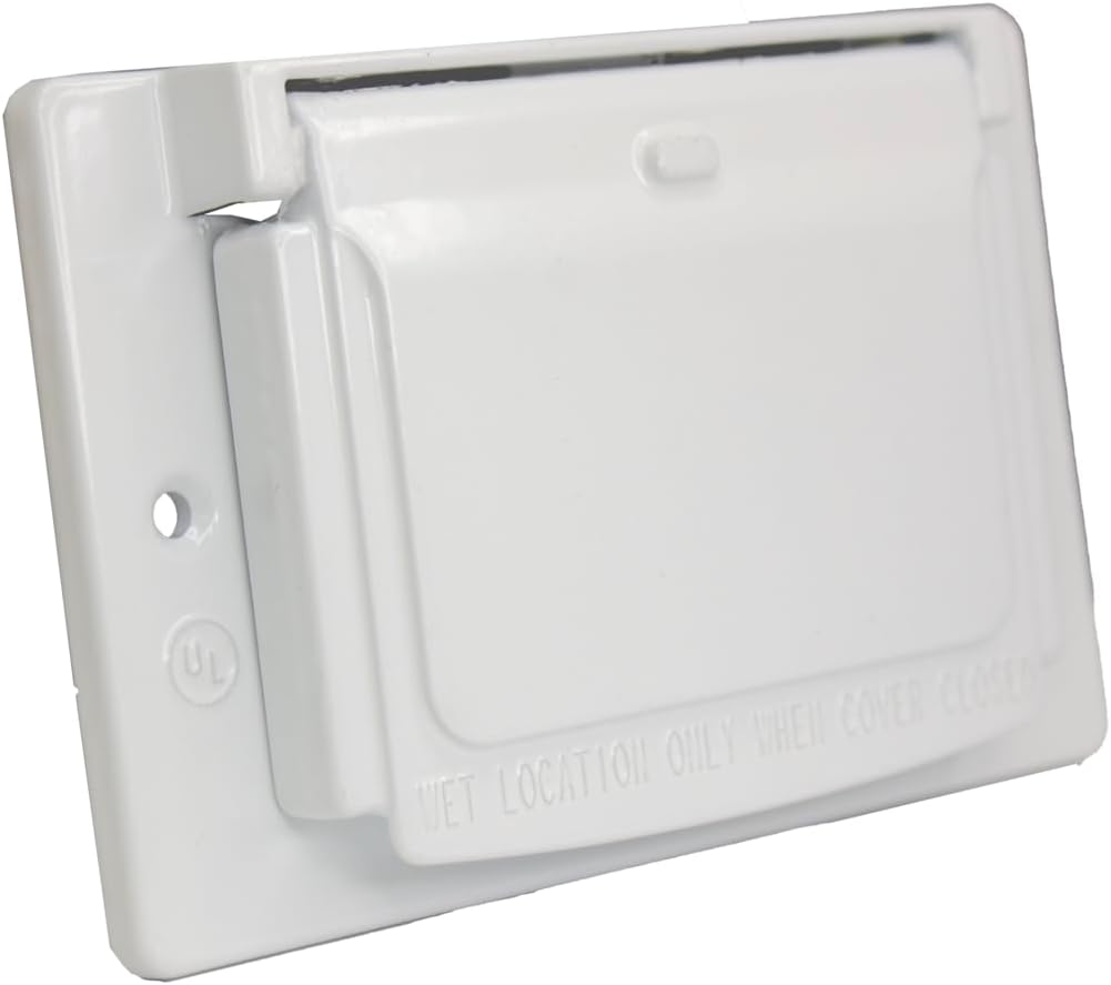 Sigma 14249WH Weatherproof 1-Gang Horizontal GFCI Receptacle Cover, White