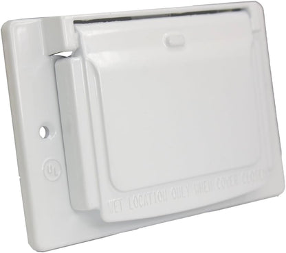 Sigma 14249WH Weatherproof 1-Gang Horizontal GFCI Receptacle Cover, White