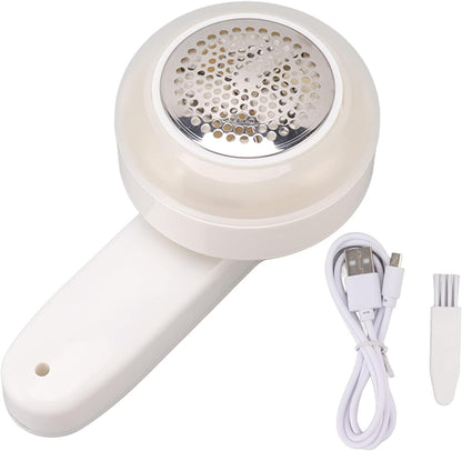 Fabric Lint Remover, Rechargeable 6 Blade Electric Defuzzer with Electrostatic Brush Ergonomic Handle Fast USB Charging Stainless Steel Mesh 1 Pack for Sweaters Blankets