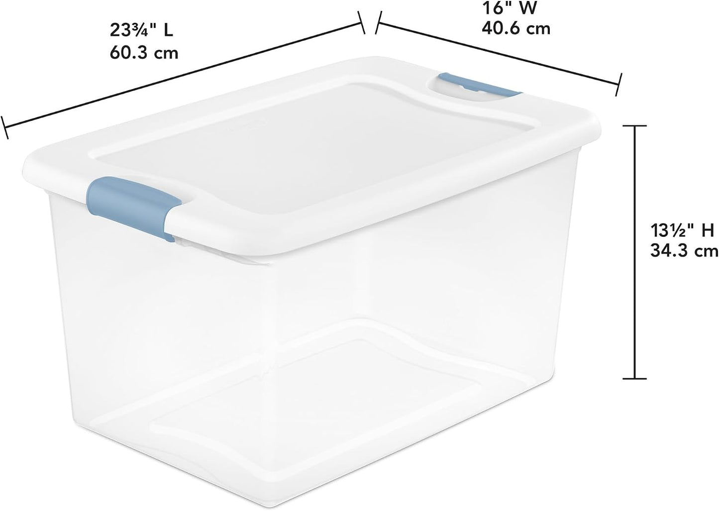 Sterilite 4-Pack 56 Quart Wheeled Latching Box, Underbed Clear Plastic Storage Organizer - Under Bed Rolling Container Bin with Lid and Wheels for Home or Dorm Bedrooms and Closets