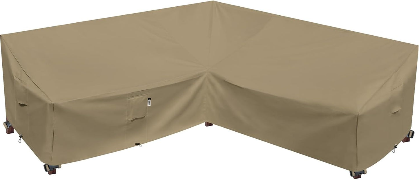 Patio Deck Box Cover, 63x30 Inch Fire Pit Covers with Straps and Handles, Waterproof Heavy Duty Outdoor Furniture Winter Cover for Keter, Suncast, Lifetime Container