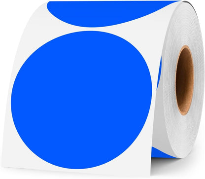 3 Inch White Color Code Dot Stickers,500 PCS Round Labels Stickers in Dispenser Box for Organization, Inventory,Classroom