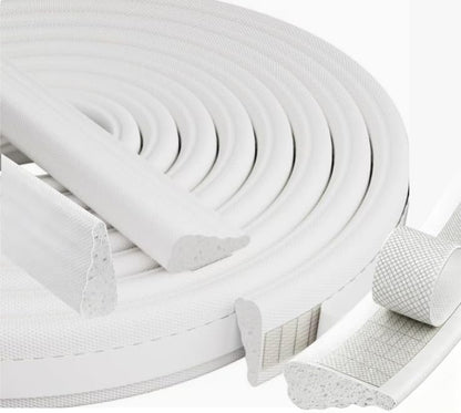 118" Soundproof Door Weather Stripping - Wedge Foam Seal Strip for Door/Window, Self-Adhesive Noise Blocker (White)