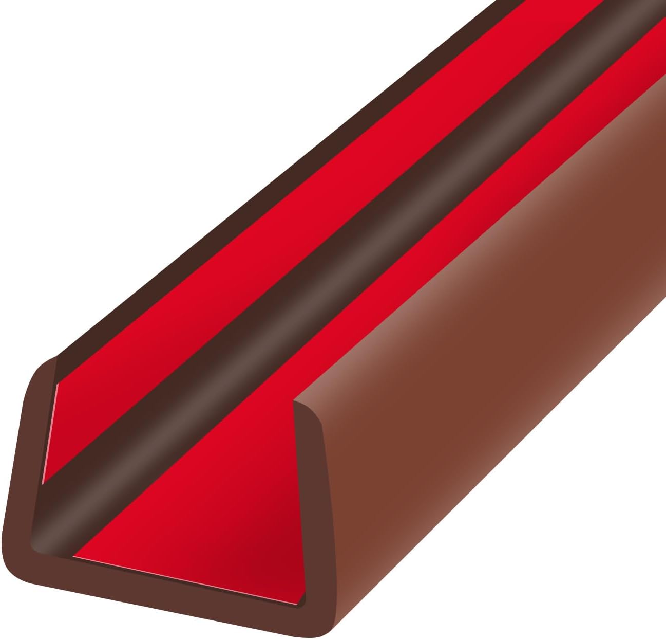 Slimline Cabinet Door Edge Protector, 3/4" Self Adhesive Peel and Stick Rubber Edge Guards, Flexible U Shaped Strips for Kitchen & Garbage Drawer Fronts, Edge Trims for Desks and Shelfves, Black, 10Ft