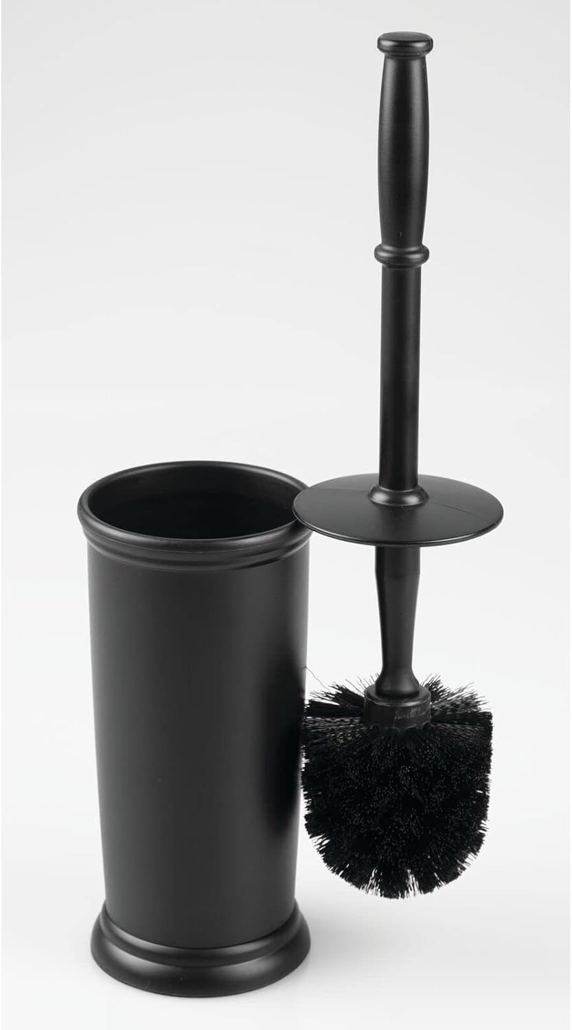 mDesign Metal Freestanding Slim Toilet Bowl Brush and Holder
