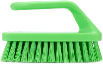 SPARTA Heavy Duty Scrub Brush, Hand Brush with Iron Shape Handle Design for Scrubbing Kitchen Pots and Pans or Bathroom Sink and Shower, 6 Inches, Black, Twin