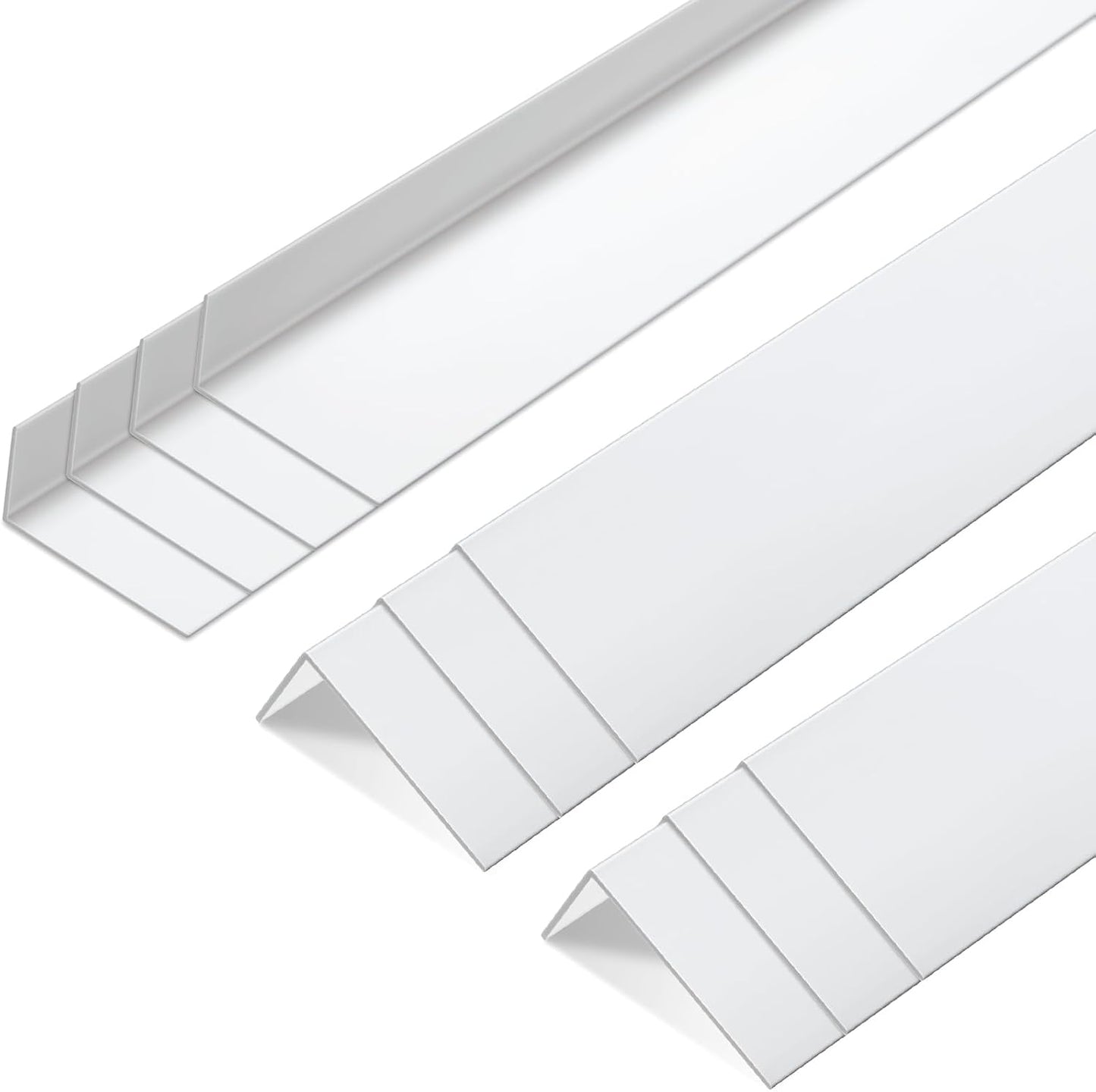 Sasylvia 10 Pcs Wall Corner Protector Guards, Vinyl 3/4 x 48 Inches Corner Trim Molding, Avoid Scratching Scuffs, Ease Install and Cleaning for Door Countertop Furniture Cabinet Protection, Clear
