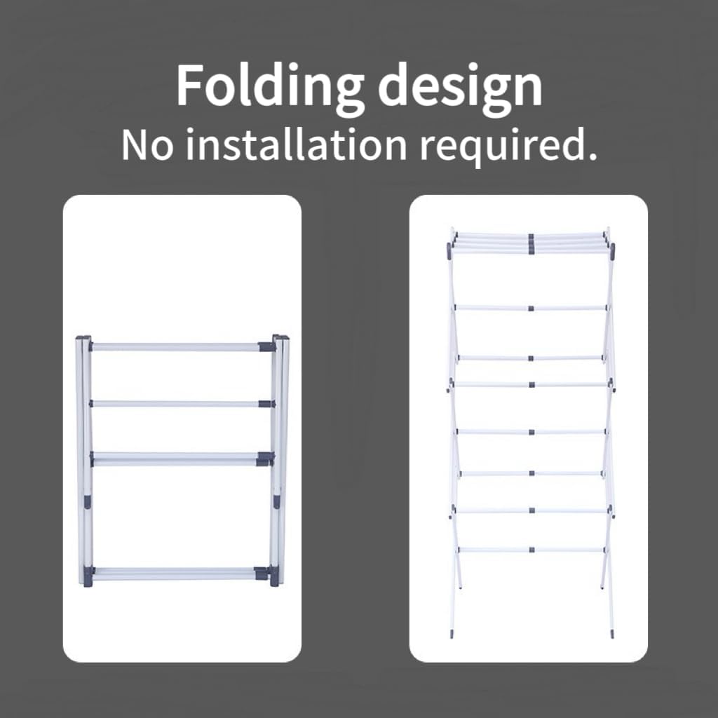 Maomo Standard Metal Drying Rack - Easy to Install Without Tools, Space-Saving telescoping Design, 16.93-29.92 inches Wide, White.