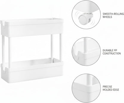 Slim Rolling Storage Cart, 4.7-Inch Wide Mobile Organizer for Narrow Gaps in Kitchen, Bathroom, and Laundry (1 PC)