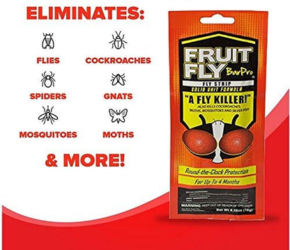 Fruit Fly BarPro – 4 Month Protection Against Flies, Cockroaches, Mosquitos & Other Pests – Non-Toxic & Portable for Indoor & Outdoor Use