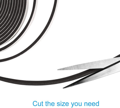Seal Foam Tape,1/2 Inch W x 1/8 Inch T Weather Stripping for Door and Window,High Density Single Sided Closed Cell Door Insulation Weather Strip, 3 Rolls Total 50FT Black