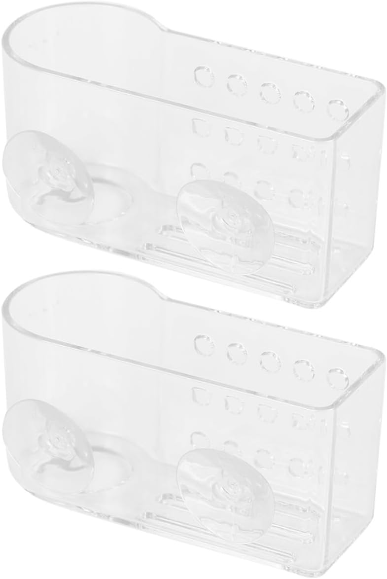 2 Pcs Wall-Mounted Kitchen Sponge Holder with Draining Shelf, Single-Layer Household Drying Rack for Scouring Pads and Cleaning Cloths, No Drilling Installation, Space-Saving Sink