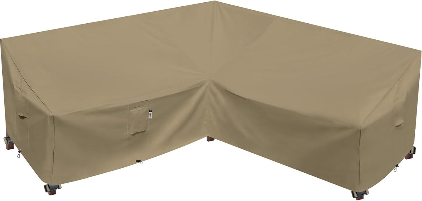 Patio Deck Box Cover, 63x30 Inch Fire Pit Covers with Straps and Handles, Waterproof Heavy Duty Outdoor Furniture Winter Cover for Keter, Suncast, Lifetime Container