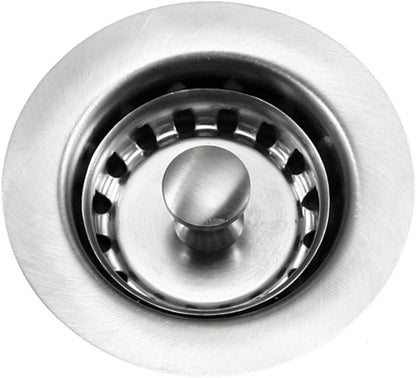 Houzer 190-9300 - 3-1/2 Inch Stainless Steel Deep Cup Kitchen Sink Basket Strainer, Durable Food Catcher Stopper for Metal Kitchen Sink, Ideal for Filtering Waste and Preventing Clogs
