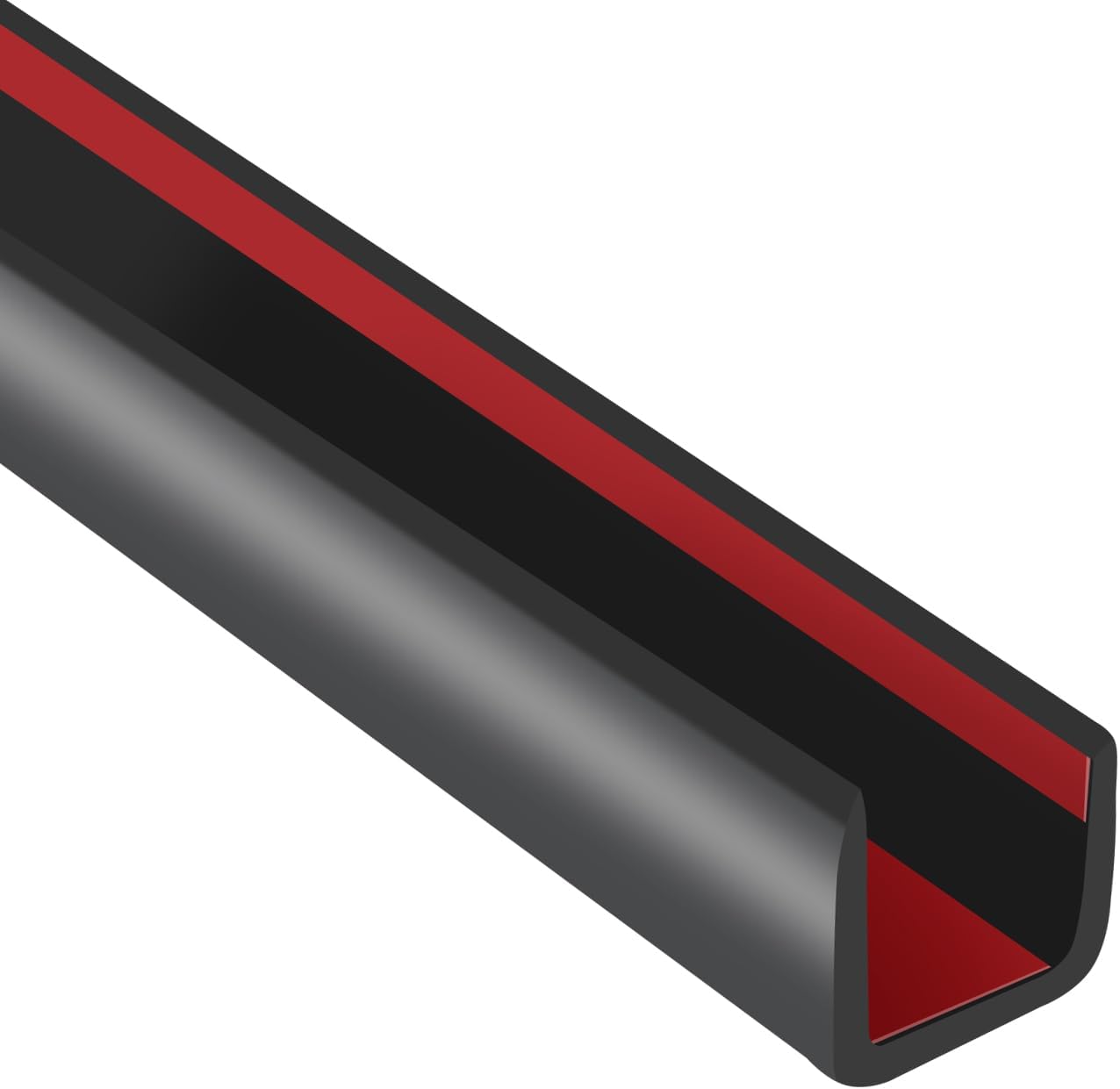 Slimline Cabinet Door Edge Protector, 3/4" Self Adhesive Peel and Stick Rubber Edge Guards, Flexible U Shaped Strips for Kitchen & Garbage Drawer Fronts, Edge Trims for Desks and Shelfves, Black, 10Ft