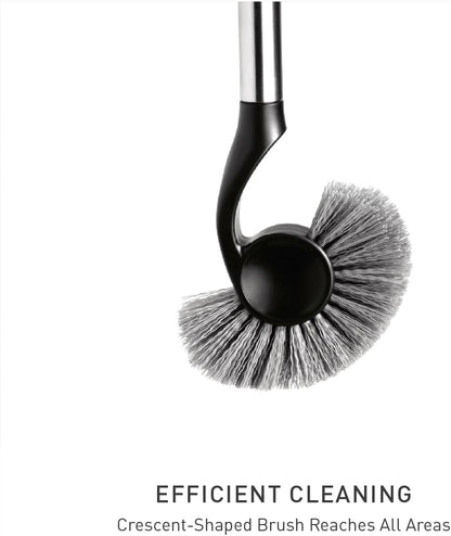 simplehuman Toilet Brush with Caddy, Stainless Steel, White