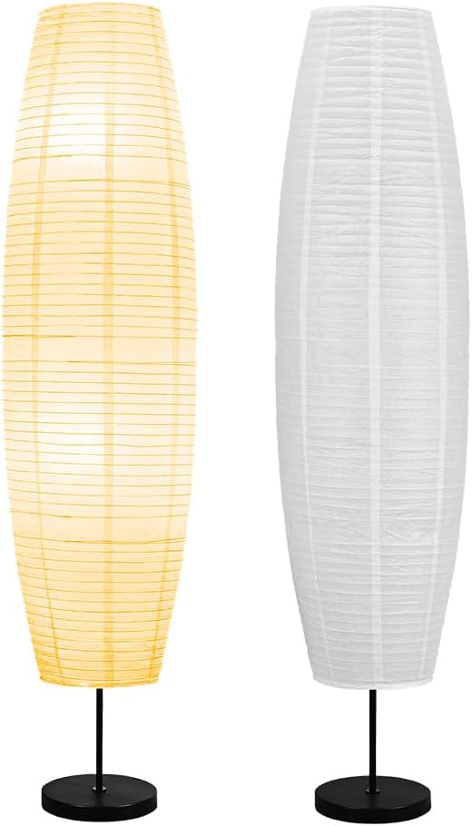 57 Inch Paper Floor Lamp, Paper Lantern Floor lamp, Paper Standing Lamp, Rice Paper Lamp, Ambient Lighting Lamp for Living Room Bedroom Dining Room