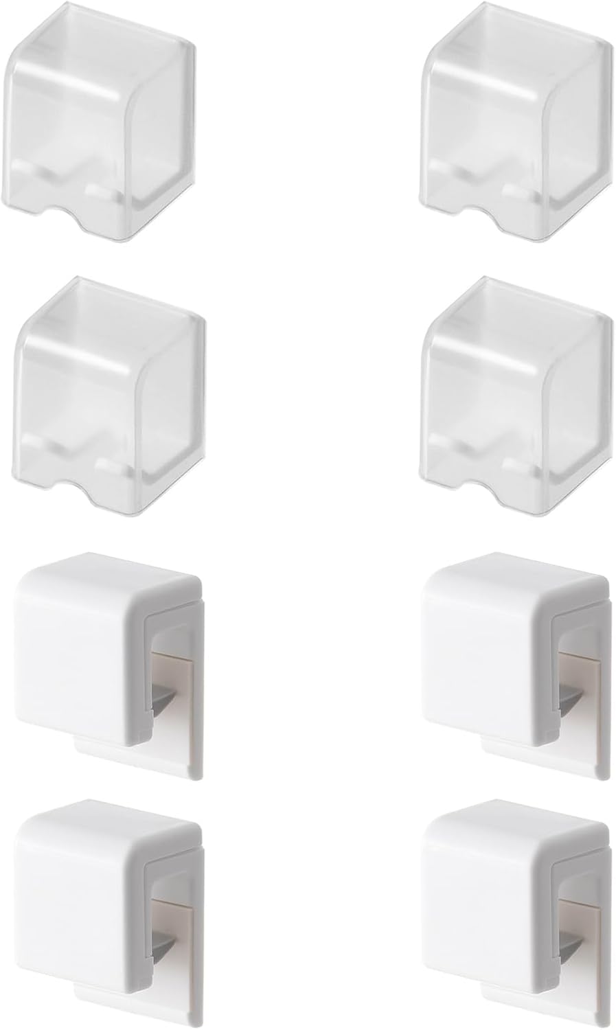 2PCS White Toothbrush Holder Wall Mounted with Cover, Toothbrush Storage Organizer for Dorm, Self Adhesive Toothbrush Hanger, for Bathroom, Shower, Cabinet, with 2PCS White Toothpaste Clip