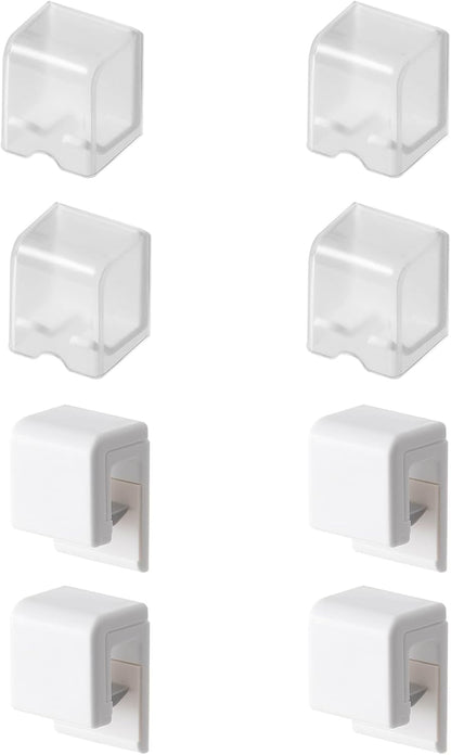 2PCS White Toothbrush Holder Wall Mounted with Cover, Toothbrush Storage Organizer for Dorm, Self Adhesive Toothbrush Hanger, for Bathroom, Shower, Cabinet, with 2PCS White Toothpaste Clip