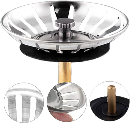 Kitchen Sink Basket Strainer Replacement for US Standard Drains (3.15 Inch), Premium 304 Stainless Steel Body ，1 Pack