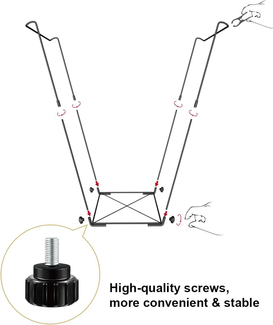 Artigarden Garden Trash Bag Holder - Outdoor Leaf Bag Support Stand Multi-Use Metal Garbage Bag Holder Frame Holds 30-45 Gallons Bag for Camping Leaves Gardening Parties Yard Weeding (Black)