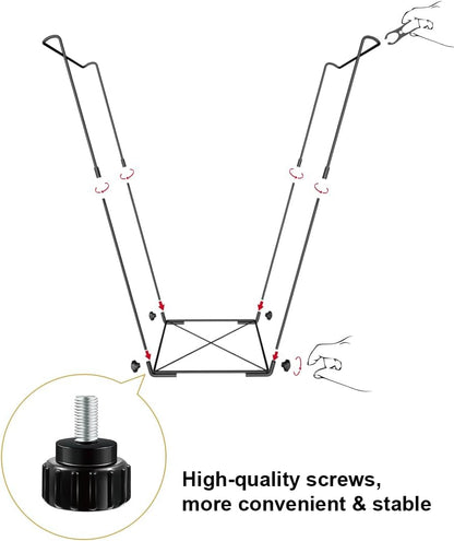 Artigarden Garden Trash Bag Holder - Outdoor Leaf Bag Support Stand Multi-Use Metal Garbage Bag Holder Frame Holds 30-45 Gallons Bag for Camping Leaves Gardening Parties Yard Weeding (Black)