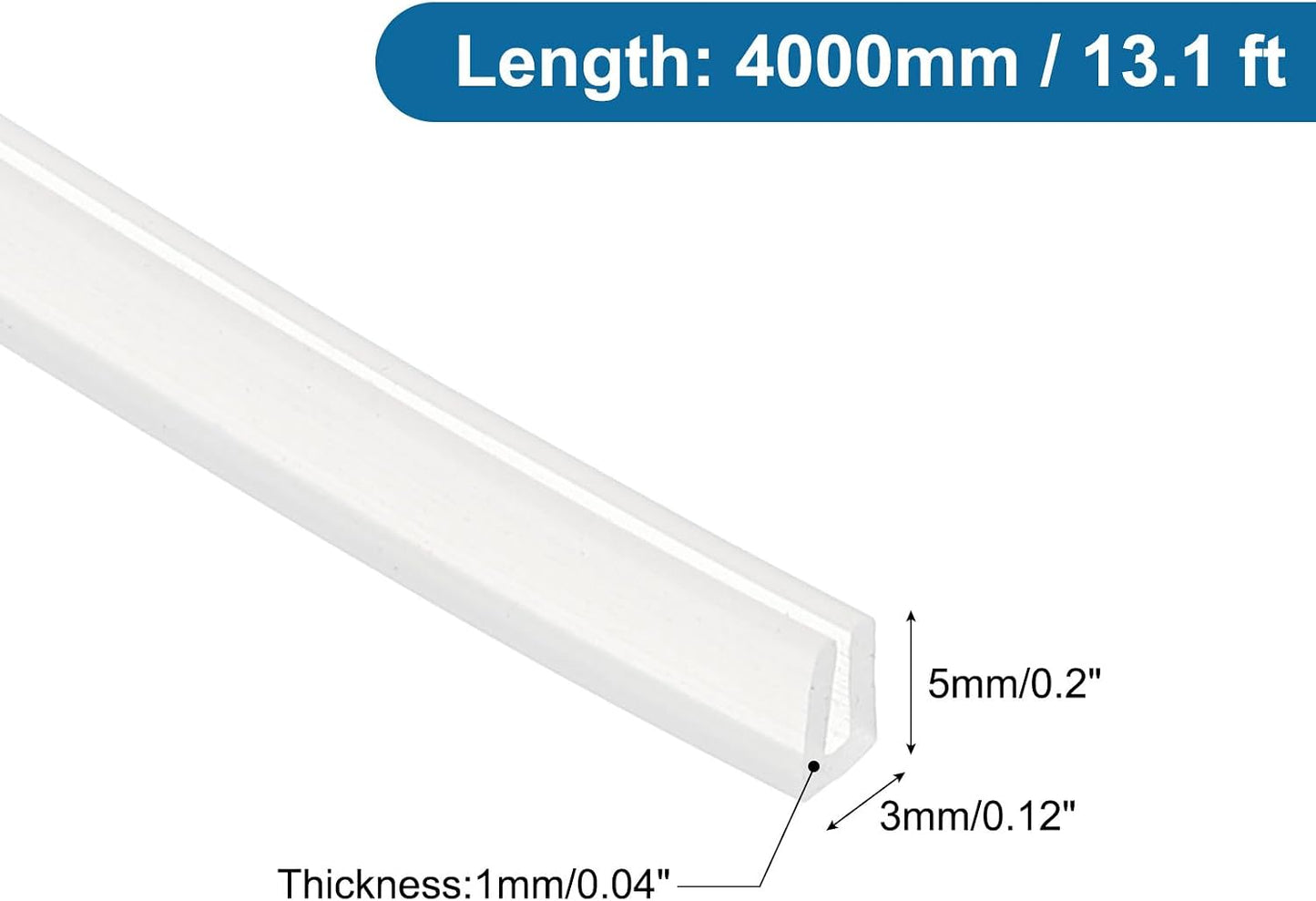 PATIKIL U Channel Edging Trim, 26Ft Sheet Metal Edge Guard Protector Rubber Edge Trim Air Sealed Seal Strip, 5/64" Slot, Fits 1/16"-5/64" Edge, 9/32" x5/128 x5/32