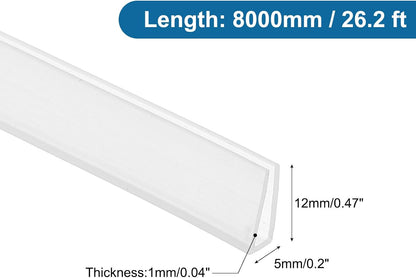 PATIKIL U Channel Edging Trim, 26Ft Sheet Metal Edge Guard Protector Rubber Edge Trim Air Sealed Seal Strip, 5/64" Slot, Fits 1/16"-5/64" Edge, 9/32" x5/128 x5/32