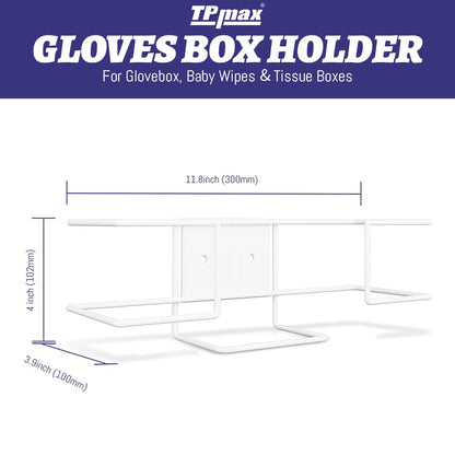 XL Gloves Box Holder,Wire Rack Dispenser for Gloves - Tissues Paper Towels Organizer - Mounting Accessories Included - Holds up to 3 Boxes - Perfect for Lab, Food Service and Home