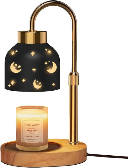 Candle Warmer Lamp with Timer Dimmer, Height & Brightness Adjustable | Black Electric Wax Warmer for Women Mom, Christmas & Birthday Gift, House Warming Gift New Home Decor