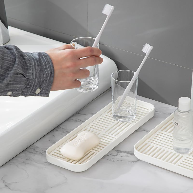 2-in-1 Kitchen Sink Caddy Organizer with Plastic Drain Grate, Double-Layer Drain Sponge Soap Holder & Food Fruit Vegetable Drain Tray for Sink Countertop Home Kitchen Restaurant Hotel, Grey (1 Pack)