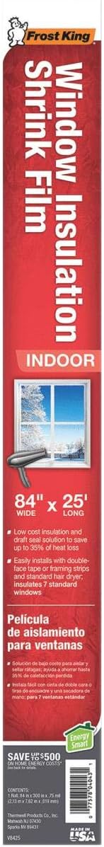 Frost King V83M Heavy Duty Indoor Shrink Window Kits, 42" X 62" X 1.5 MIL, 1-Pack