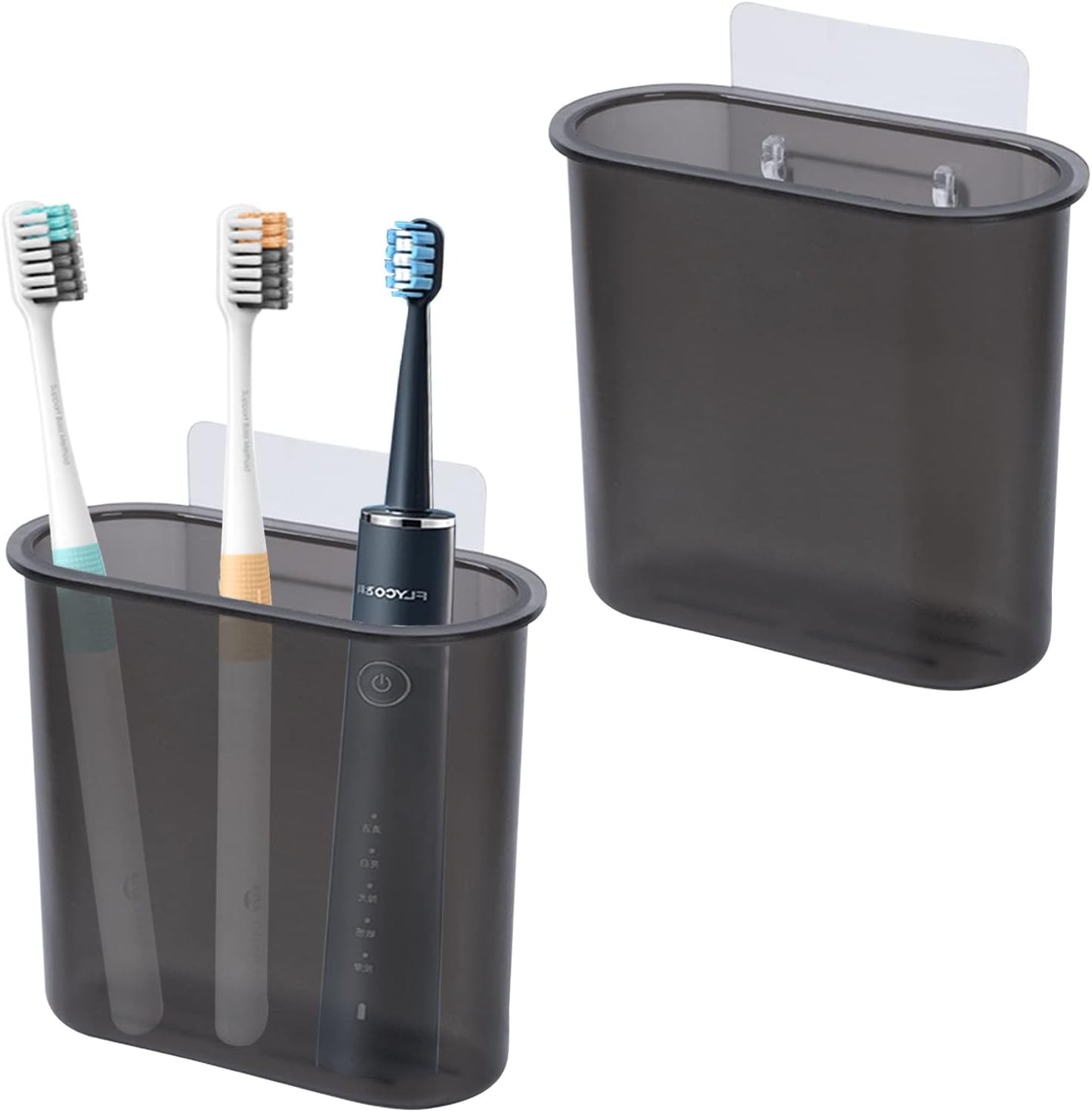 Toothbrush Holders Wall Mounted, Self Adhesive Tooth Brush Holder for Bathroom Electric Toothbrush Toothpaste Razor Bathroom Accessories(Clear)