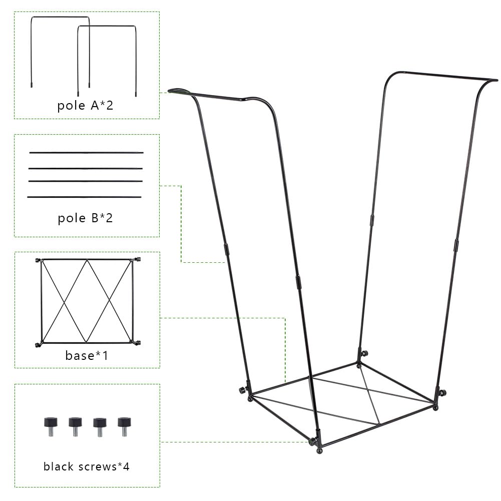 Trash Bag Holder, Garbage Bag Holder, Metal Leaf Bag Holder Stand | Portable Trash Bag Holder for 30-45 Gallon for Lawn, Yard, Camping, Outdoor, S-Shape Base