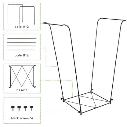 Trash Bag Holder, Garbage Bag Holder, Metal Leaf Bag Holder Stand | Portable Trash Bag Holder for 30-45 Gallon for Lawn, Yard, Camping, Outdoor, S-Shape Base