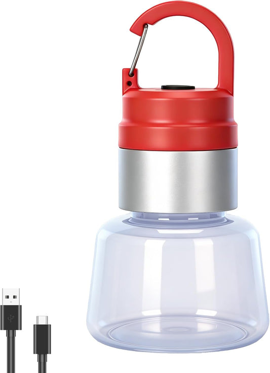 Portable LED Camping Light with Hanging Hook Clip, Rechargeable Battery Lantern for Outdoor Camping, Hiking, Emergency Power Outages (red)