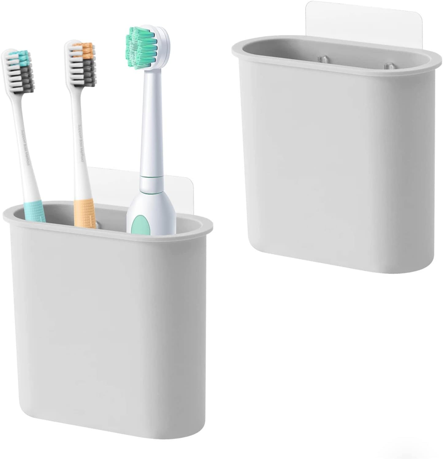 Toothbrush Holders Wall Mounted, Self Adhesive Tooth Brush Holder for Bathroom Electric Toothbrush Toothpaste Razor Bathroom Accessories(Clear)