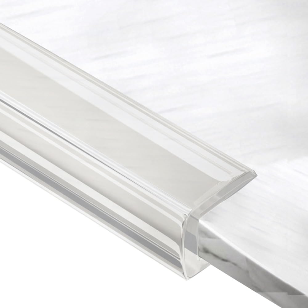 Clear Edge Banding U-Shape Edge Trim Transparent Sealing Strips Glass Tables Edge Protector Scratch-Proof Channel Edge Trim for 0.02-1inch Thick(2m-6.5ft 2-3mm(0.08-0.12in))