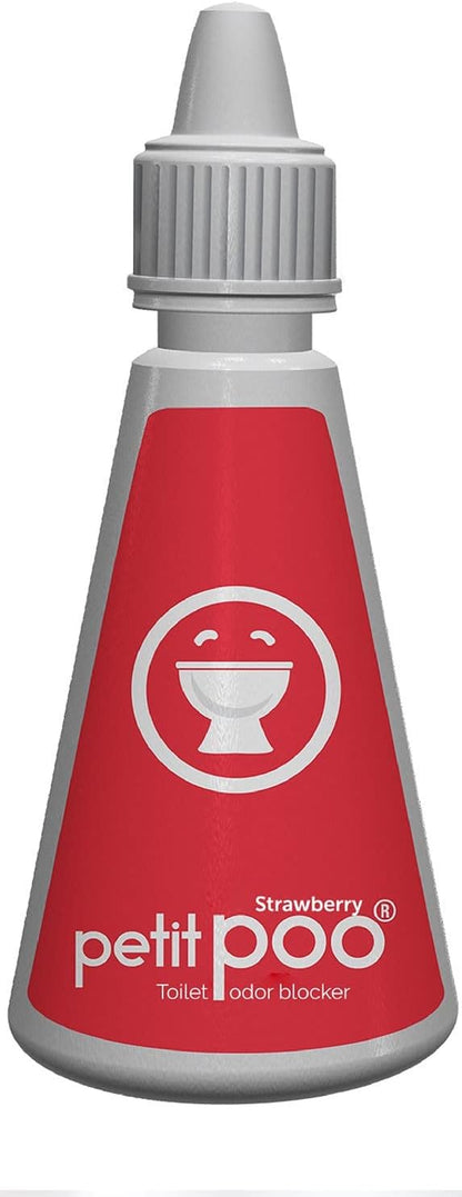 All Natural Toilet Odor Drops, Eliminator Deodorizer, Odor Blocker Liquid, Air Freshener - Travel Dropper personal Bottle, Strawberry