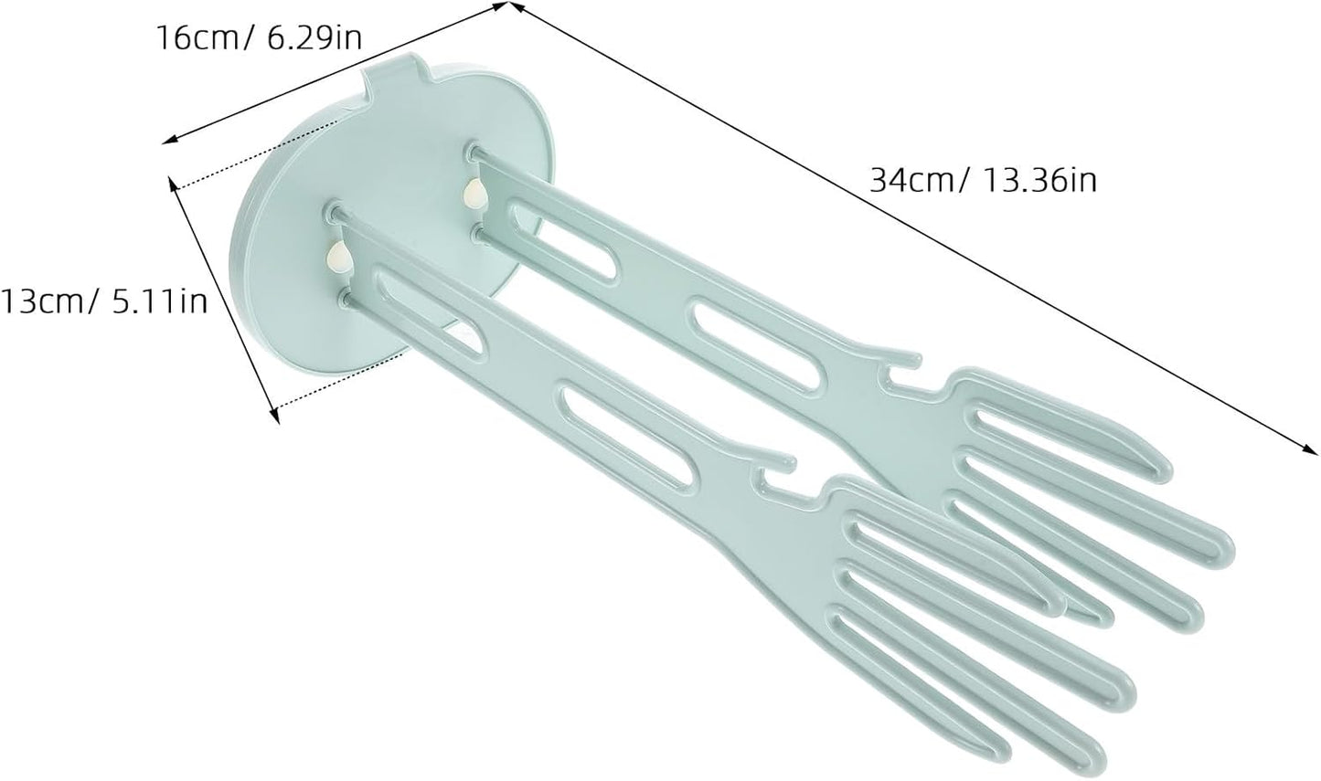 2pcs Kitchen Glove Holder: Reusable Mitten Dryer - Dish Towel Drying Rack - Plastic Palm-Shaped Stand with Side Hook Suction Base for Dishwashing Sink Organizer