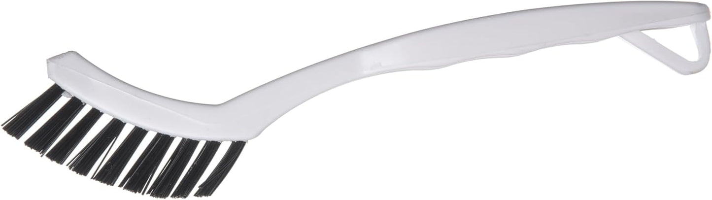 SPARTA Flo-Pac Grout Brush with Nylon Bristles, Scrubber with Handle for Bathroom and Kitchen Tile, 8", White