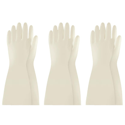 BOOMJOY Nitrile Cleaning Gloves, Long Cuff Dishwashing Gloves Heavy Duty, Reusable Medium Gloves for Kitchen, Bathroom, Gardening, Working, Pet Care - White, 3 Pairs, Size M