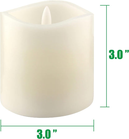 Stonebriar 6 Count White Real Wax 3x3 Flameless LED Pillar Candles with Remote and Timer
