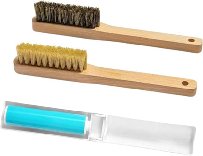 Laundry Stain Brush - Remove Stubborn Stains Safely and Effectively - Comes with Both Soft, Sturdy Bristles and a Travel Size Portable Lint Roller in a Pack of 3 - Suitable for All Fabrics