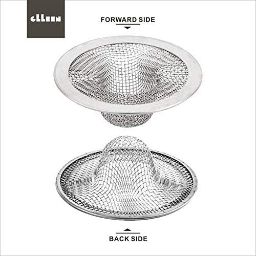 Sink Strainer 2Pcs Stainless Steel Metal Mesh Sink Drain Strainer Large Wide Brim 3.5" Diameter for Most Kitchen Sink Bathroom Bathtub Shower Room Balcony Drains